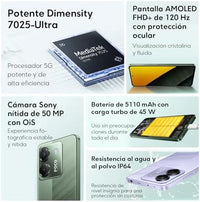 Xiaomi Smartphone POCO M7 Pro 5G 256GB | 8GB/12GB RAM | Processador Ultra Potente Dimensity 7025 | Tela AMOLED FHD+ 120Hz com Proteção Ocular | Bateria 5110mAh com 45W Turbo Charge (Verde, 8+256GB)|B0F3JHM2FQ